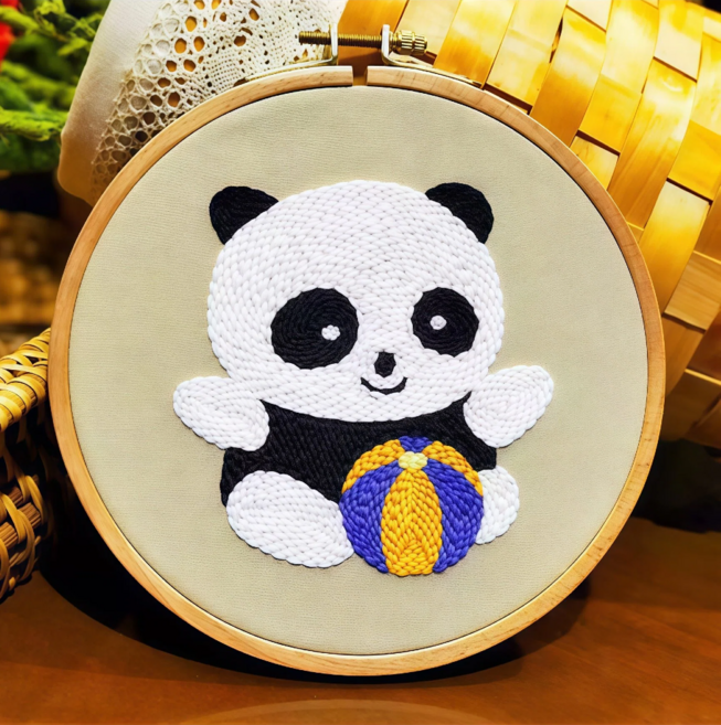 라온샵 펀치 니들 만들기 diy 세트, 판다, 1개