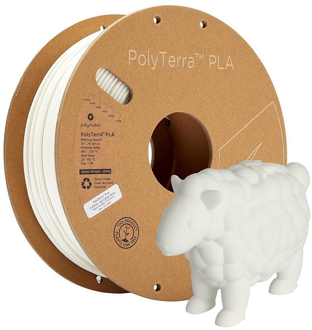 폴리메이커 매트 PLA 필라멘트 코튼 화이트 2.85MM 1KG 3D 프린팅 폴리테라 프린터, 1 115 - 2.85mm Matte Cotton Wh