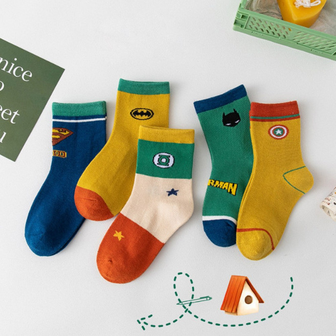 쫑여시 유아동 남아양말 사계절 어벤져스 양말 세트 컬러삭스