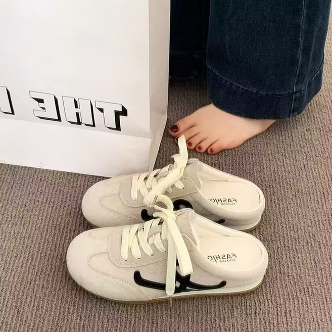 BROWMODA 여성 발편한 스니커즈 슬립온 뮬 슬리퍼