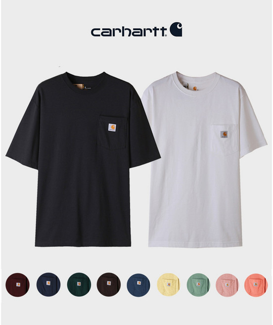 칼하트 US K87 워크웨어 포켓 반팔티셔츠(화이트)