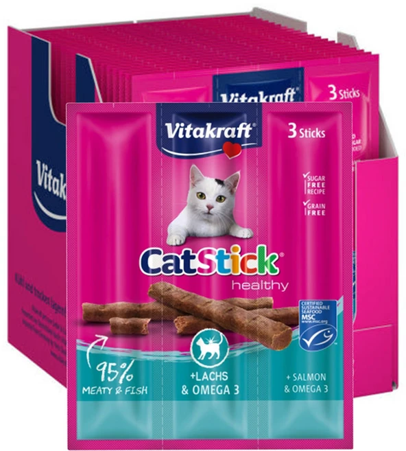 비타크래프트 캣스틱, 20개, 연어&오메가3, 18g - 쿠팡