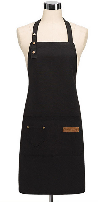 필굿리빙 주방 카페 방수 앞치마, 블랙, 1개