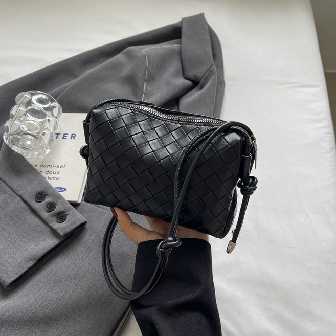 위빙짜임 작은데일리가방 천 가죽 미니 크로스백 수제 KW DS