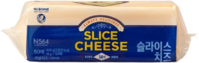 노브랜드 슬라이스 치즈 50매(900g) 냉장, 2개, 900g