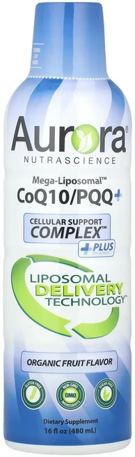 Aurora Nutrascience Mega-Liposomal™ CoQ10/PQQ+ 유기농 과일 맛 480ml(16fl oz), 480ml, 1개 - 쿠팡