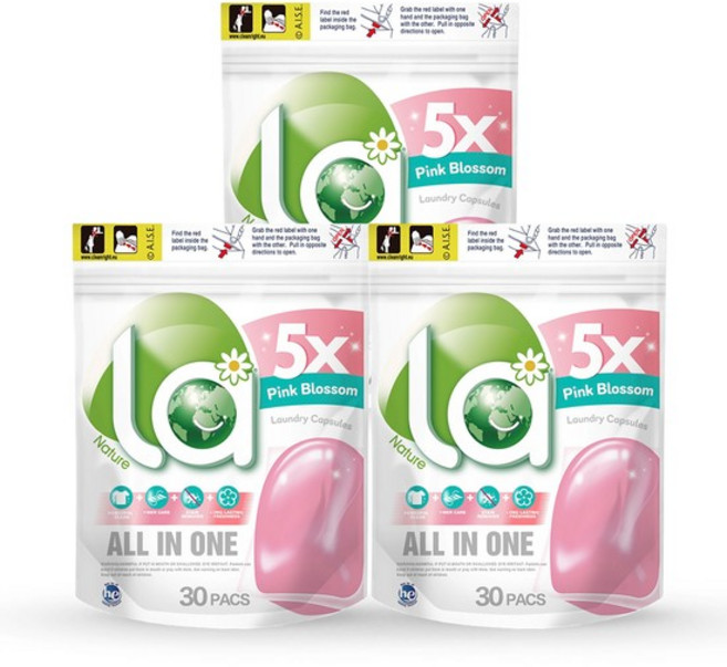 엘에이 올인원 캡슐세탁세제 핑크블라썸 30개입 x3개, 단품