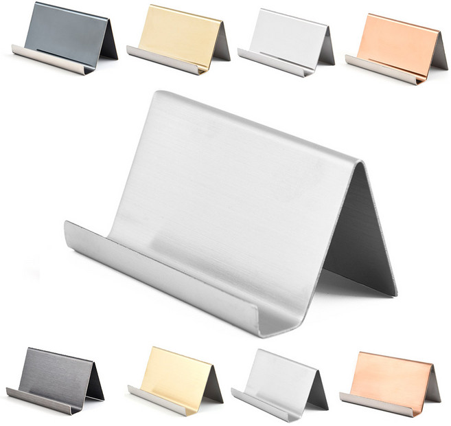 더블리스 메탈 명함 꽂이 거치대, 무광실버, 1개