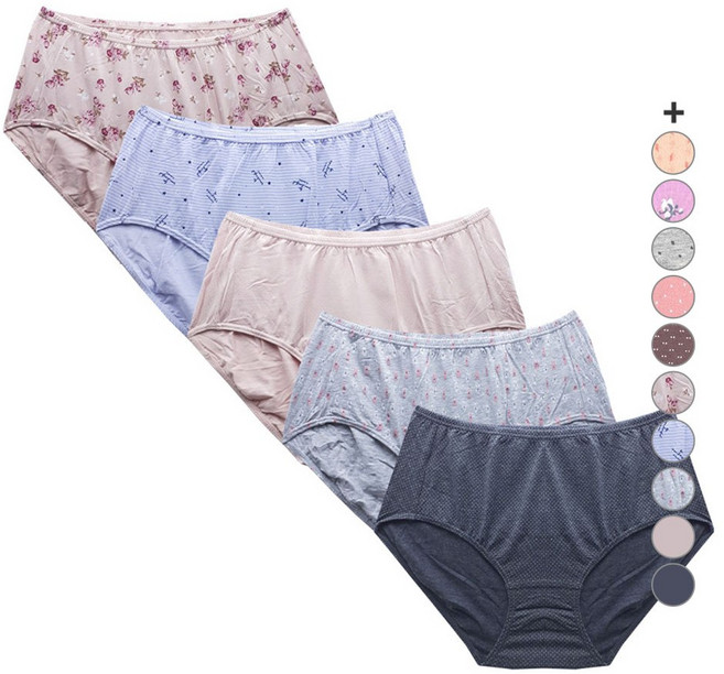 트라이 여성용 빅사이즈 맥시 삼각팬티 5종 세트