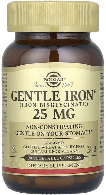 Solgar 솔가 젠틀 아이언 철분 25 mg 90 베지캡슐, 90정, 1개