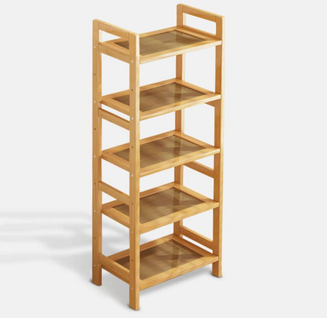 조립식 높은 폭좁은 대나무 원목선반 5단 34 간이 오픈 진열 사무실 거실벽, 4단 48