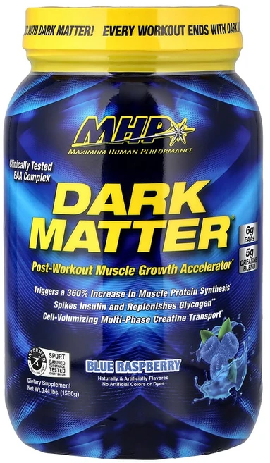 맥시멈휴먼퍼포먼스 Dark Matter 운동 후 블루 라즈베리 1560g(3.44lbs), 1개, 1.56kg - 쿠팡