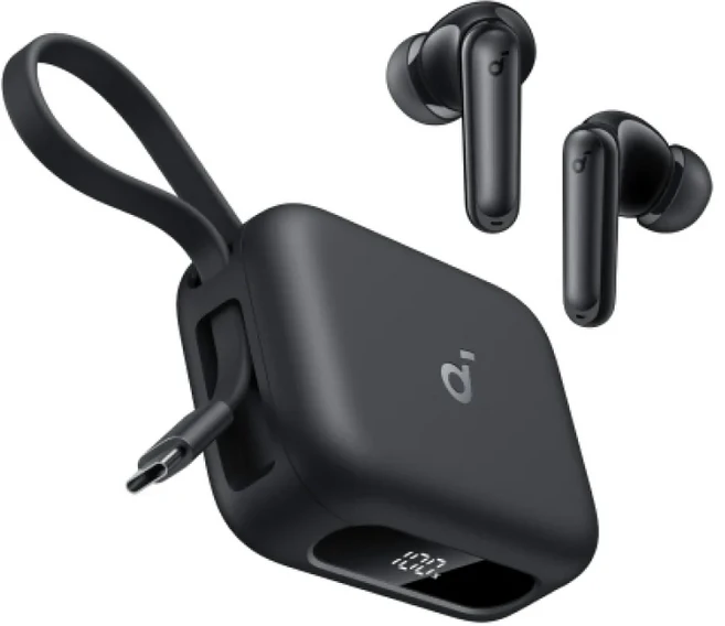 Anker Soundcore P41i 二合一 行動電源 附充電線 IPX5防水 降噪 真無線 藍牙耳機, 勁電黑, 勁電黑