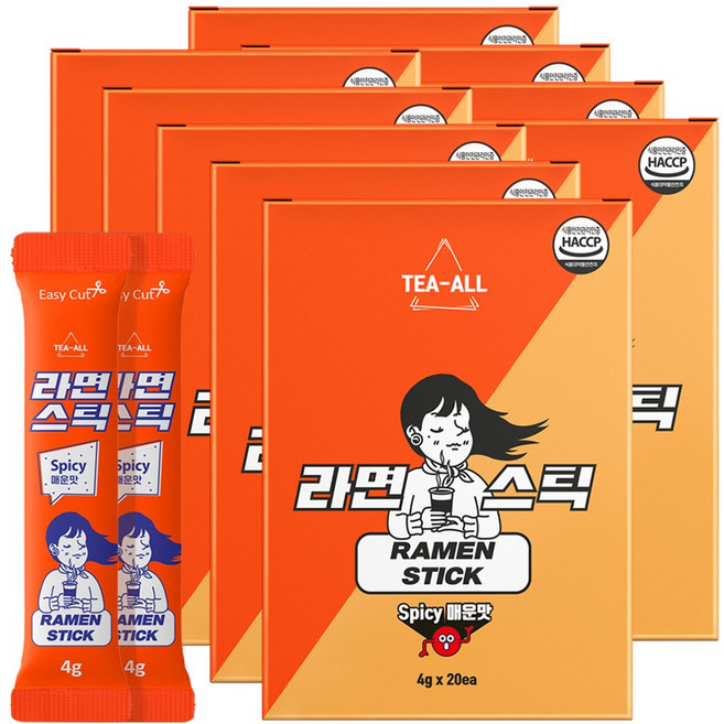 라면 스틱 매운맛, 80g, 9개