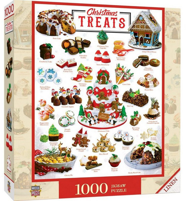 MasterPieces 마스터피스 성인 가족 또는 1000피스 직소퍼즐 크리스마스 간식 - 48.9cmx67.9cm(19.25인치x26.75인치), MasterPieces 마스터피스 성인 가족 또는 청소