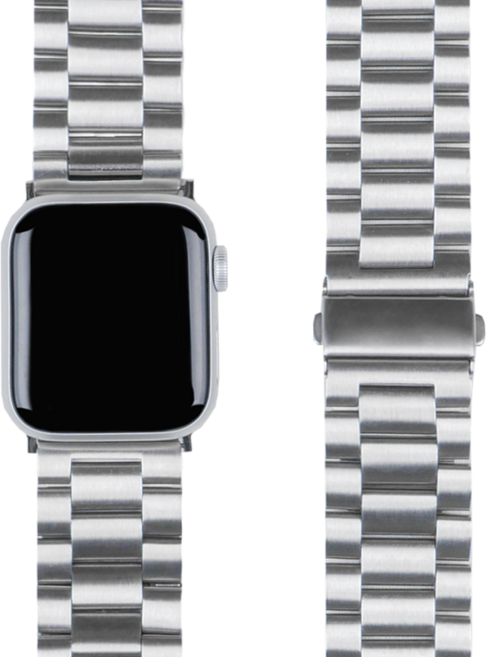 모할랩 애플워치 3/4/5/6/7/8/SE 호환 리미티드 메탈 스트랩 + 보호필름 1p 세트, 44mm, 01실버, 44mm