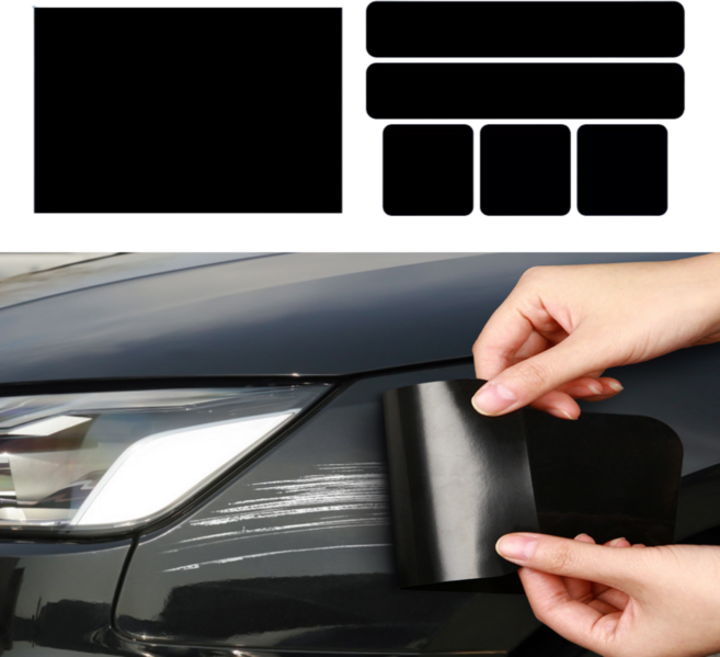 더쏠 땜빵스티커 차량용 다용도 흠집커버, 6개, 블랙