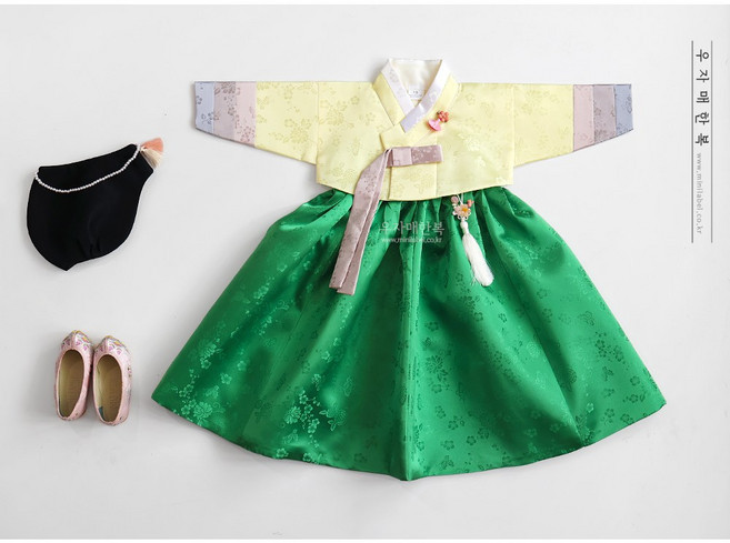 우자매한복 도희 노랑저고리 여아한복 아동한복(1-15호)