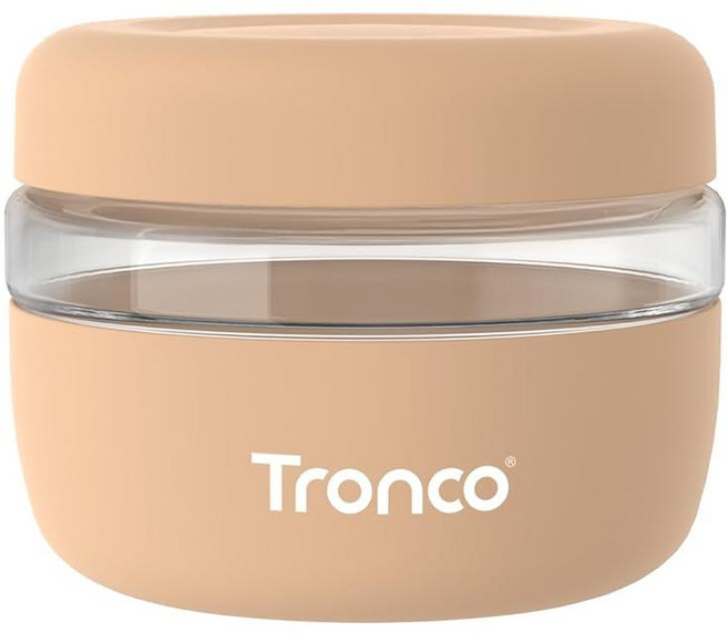 Tronco 뚜껑이 있는 473.2ml(16온스) 유리 식품 보관 용기 밀폐 누출 및 흘림 방지 도시락 그릇 밀프렙 샐러드 요거트 수프 스튜용 전자레인지 식기세척기, 카키