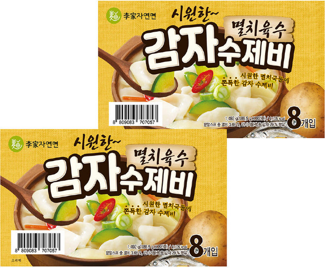 이가자연면 멸치육수 감자 수제비, 186.5g, 16개