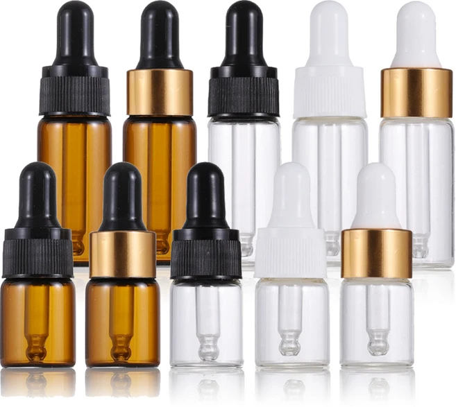 다올마켓 스포이드공병 5ml 10ml 아로마 에센스 디퓨저 유리공병 오일공병, 08 - 10ml 흰색고무/흰색캡/투명용기, 1개 - 쿠팡