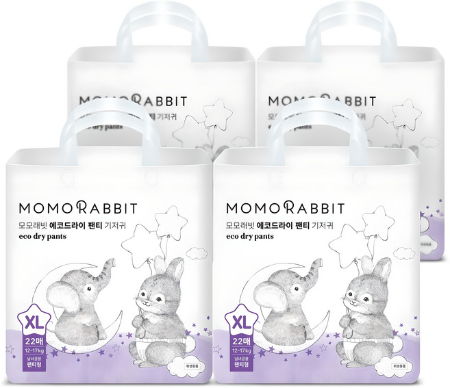 모모래빗 에코드라이 팬티형 기저귀 남여공용, 특대형(XL), 88매