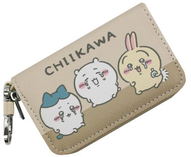 CHIIKAWA 吉伊卡哇可愛造型卡包 多卡位輕巧鑰匙圈, 咖, 1個