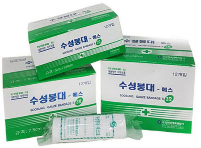 수성위재 거즈붕대 2인치(5cm x 540cm) 12롤, 1. 2인치 5cm x 540cm 12롤, 1개
