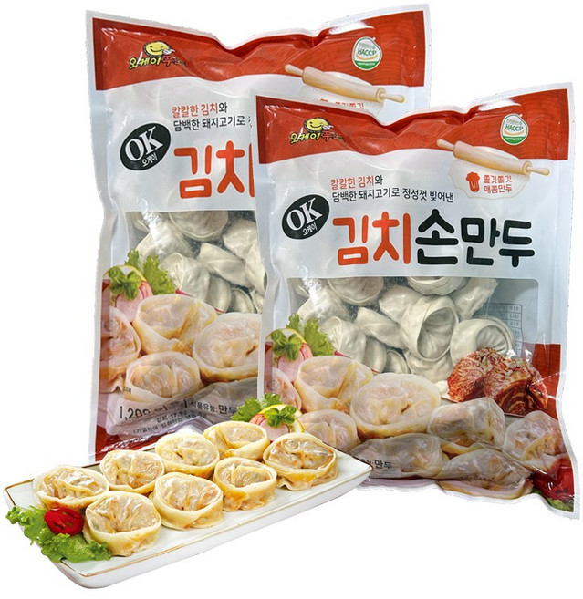 스마일유통 맛있는 OK 김치손만두, 2개, 1.2kg
