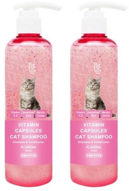 펫어스 비타민 캡슐 고양이 샴푸 푸르메리아향, 300ml, 1개입, 2개