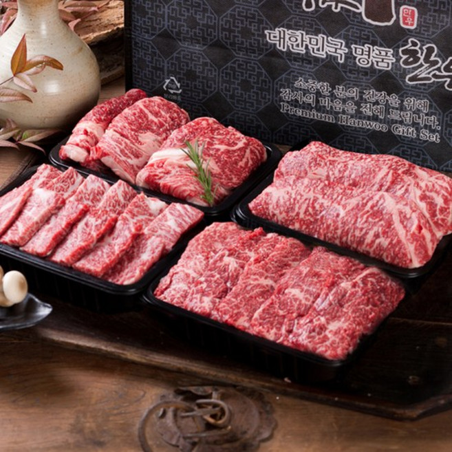 [산들한우] 1++등급 구이선물세트 3호 800g(살치살200g+등심200g+채끝200g+특수부위200g), 단품, 1개