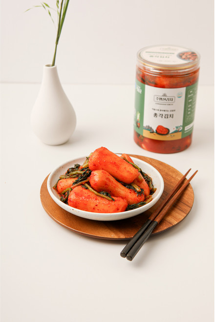 국산 소용량 캔김치 여행용 김치 총각김치, 1개, 1kg