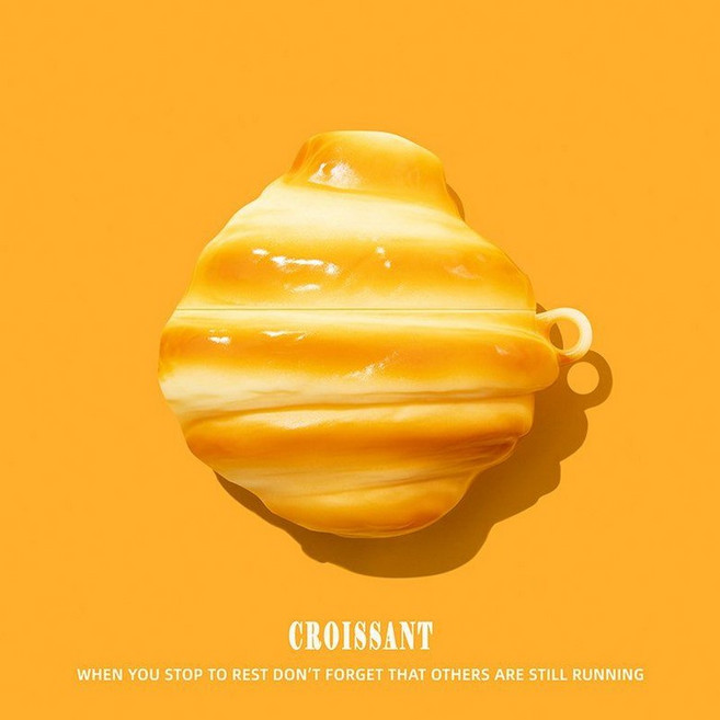 레드미 버즈6 프로 케이스 키위 키링 실리콘 커버, Xiaomi Buds 5, 40 크로와상+노란링 실리콘 후크