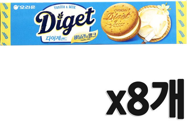 오리온 다이제 밀크크림 샌드, 93g, 8개
