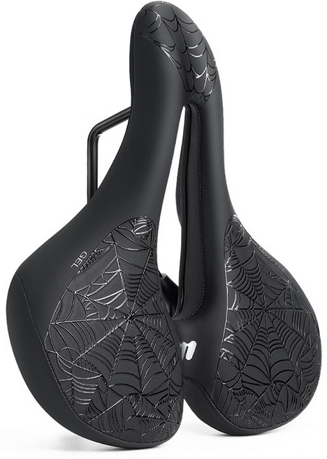 WEST BIKING PU레더 자전거 안장 자전거 방석, 1개, Wide Spider Web Style