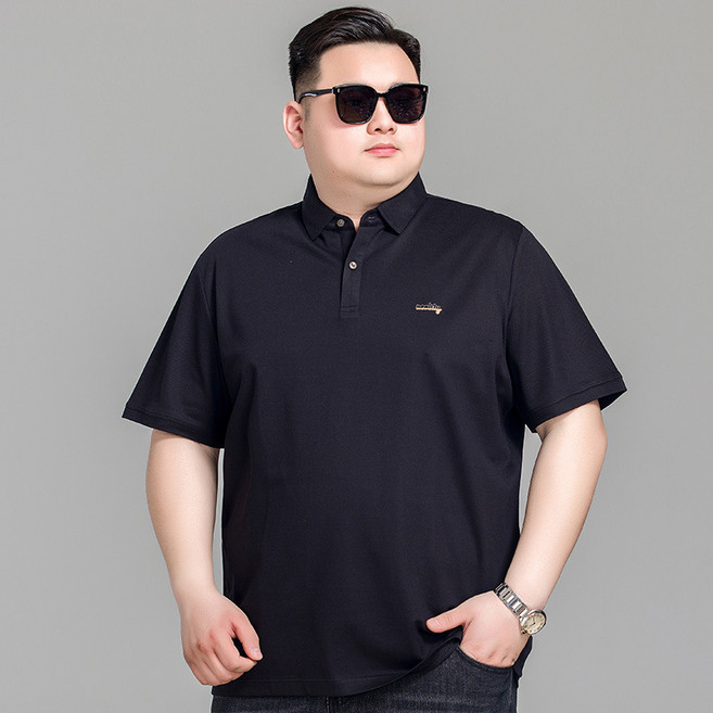 大碼短袖polo衫男裝夏季商務休閒加肥加大寬鬆百搭簡約翻領T恤衫