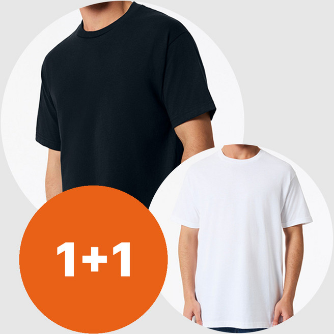 1+1 트리플에이 반팔티 1301 아메리칸어패럴 AAA 무지티 블랙 화이트