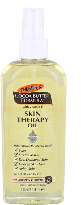 Palmers 비타민E 함유 코코아 버터 포물러 스킨 테라피 오일 150ml(5.1fl oz) 2팩, 150ml, 1개 - 쿠팡