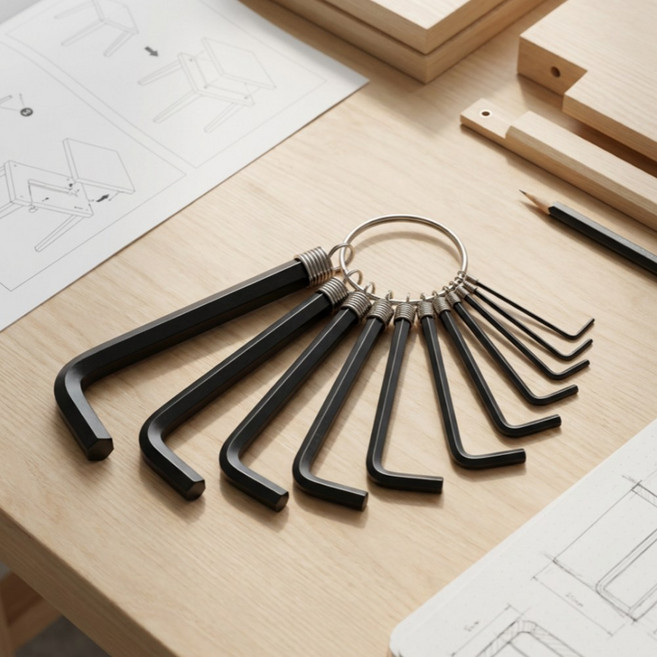 리브노드 휴대용 육각렌치 10종 세트 가구 조립 자가 정비 공구 키트, 1개