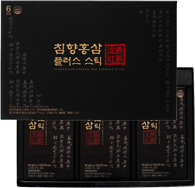 침향 홍삼 플러스스틱 10g x 30포 + 쇼핑백세트, 30개, 30회분