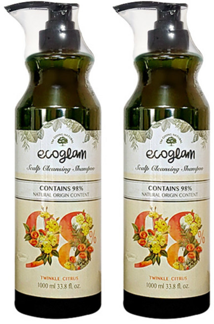 에코글램 스칼프 클렌징 샴푸 트윙클 시트러스향, 1L, 2개