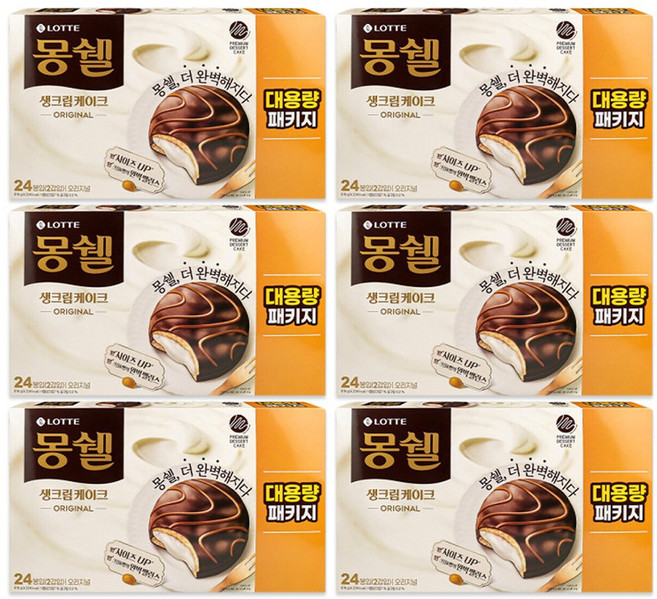 몽쉘 생크림케이크 오리지널 24개입, 816g, 6개