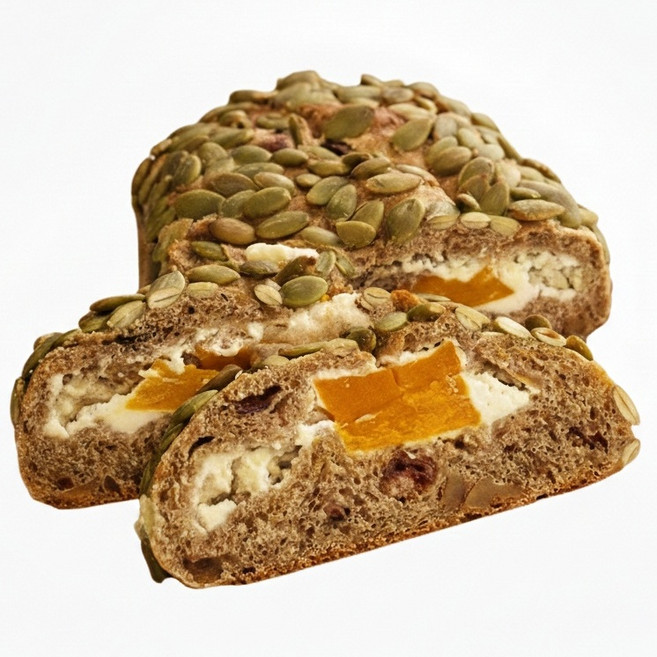 호밀 단호박크림치즈 깜빠뉴 (무설탕 건강 호밀빵), 3개, 380g