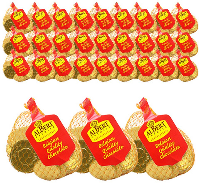 벨기에 알버트 코인 초콜릿망(대) 30개(55gx30개) 선물용동전금화메달, 55g, 30개