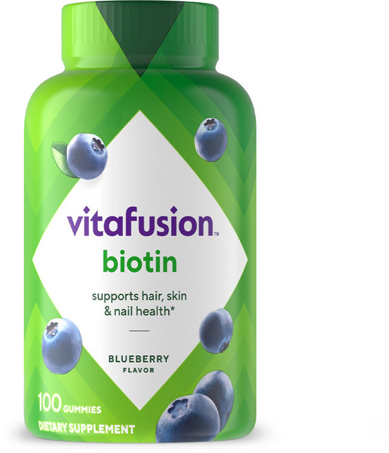 비타퓨전 비오틴 엑스트라 스트렝스 5000mcg 블루베리 구미, 100정, 1개
