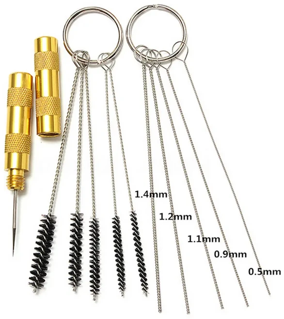 11 개/대 에어 브러시 스프레이 건 노즐 청소 키트 바늘 브러시 세트 수리 도구, [01] 1 set, 1개