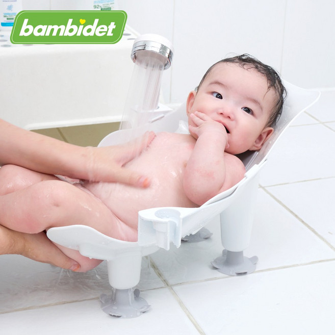 밤비데 3in1 아기비데 3세대 치코 업그레이드 신생아 유아 출산선물, 받침대-시그니처 화이트 - 민트