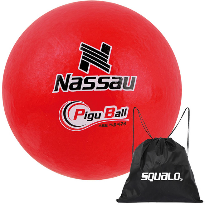 낫소스포츠 피구공 4호 NXO-200 스폰지 소프트, NXO-B200, Red + SQ 가방, 1개