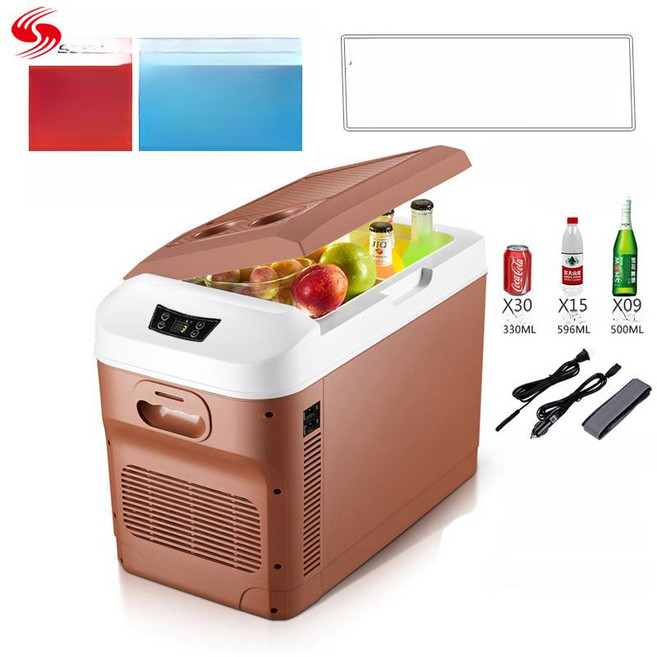 화물차 냉온장고 차량용 디스플레이 이동식 냉동고 삼용, 20L 브라운 수치형 12V24V220V, 1L
