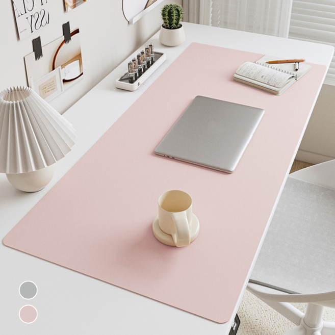 초대형 방수 가죽 데스크 매트 마우스 키보드 패드 사무용 책상 보호매트, 핑크